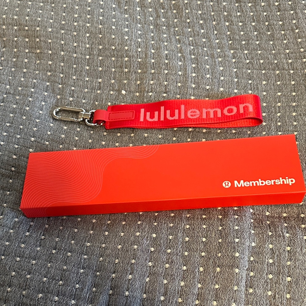 NIB Lululemon Never Lost Key Chain, Red